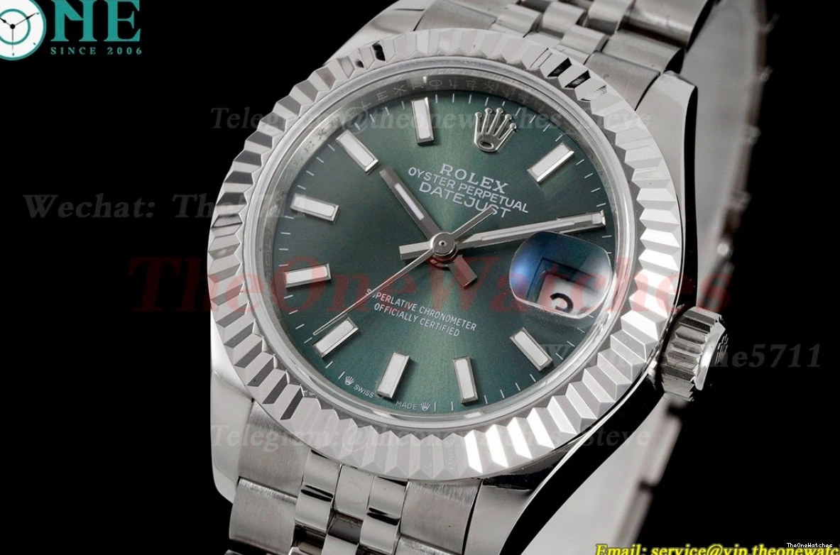 GMF Green SS Stk A2671 279174 904L 28MM Datejust Jub SS 0413